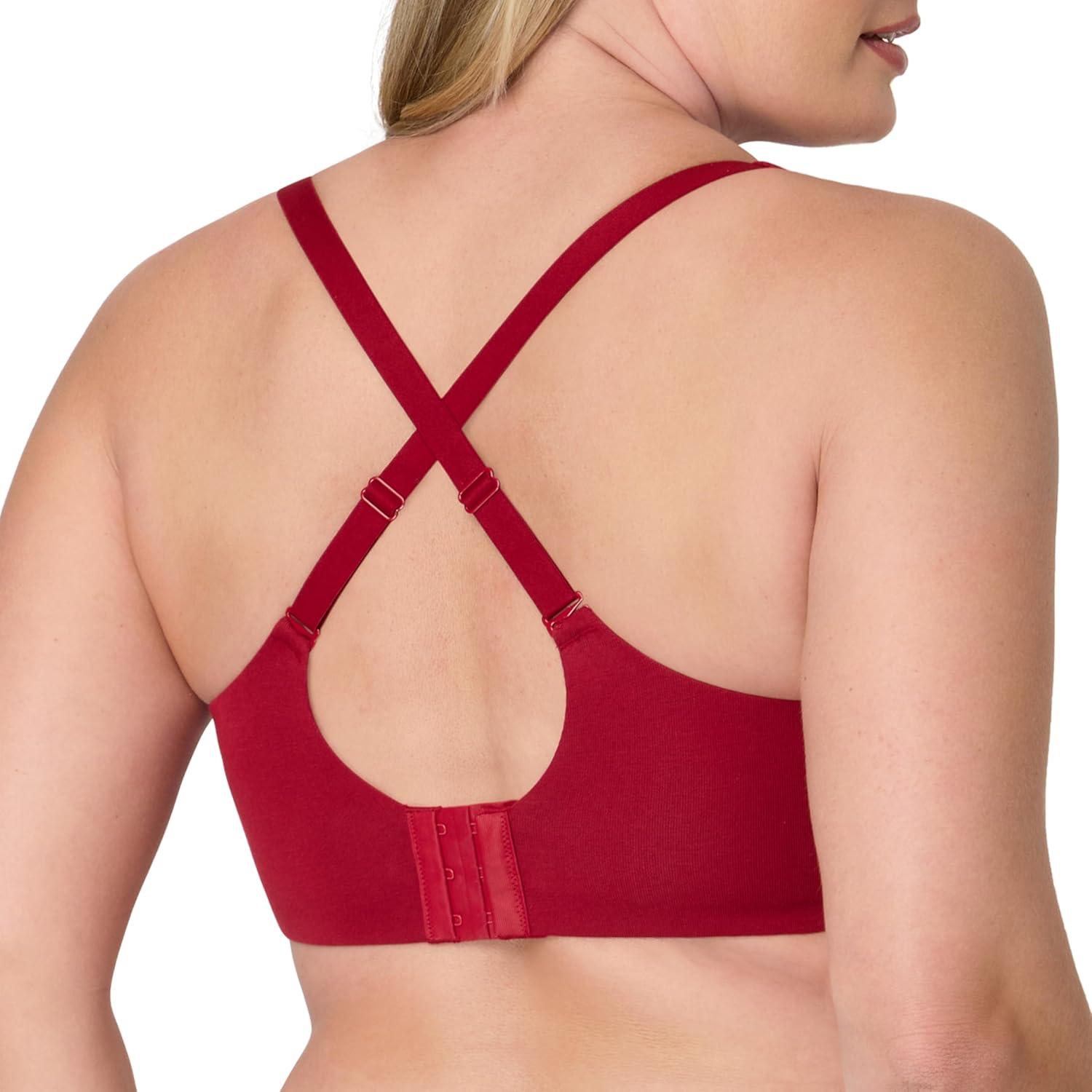 imageBali Womens Breathe Modal TShirt Bra Breathable Wireless Bra FullCoverage Convertible BraRosy Red