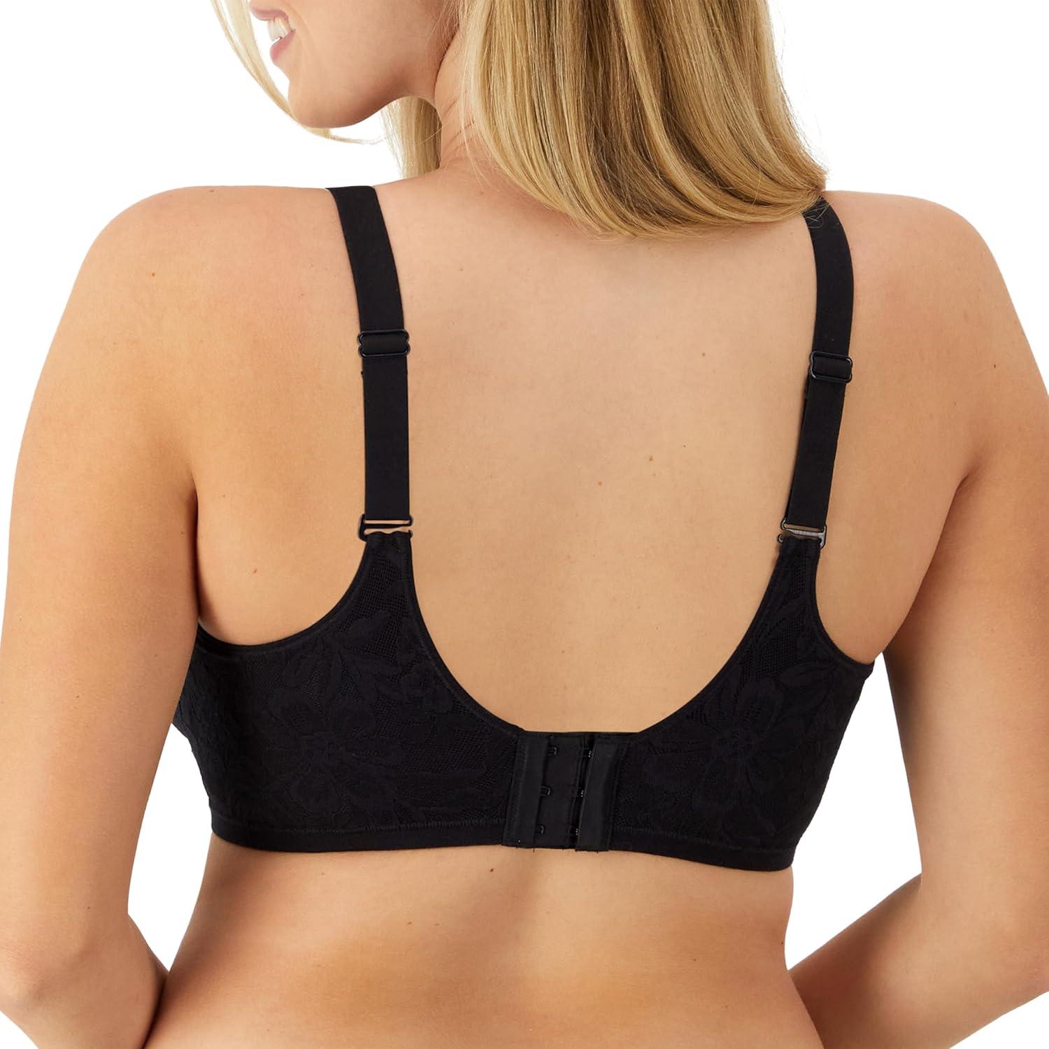 imageBali Womens Breathe Underwire Bra Cotton Modal Lightly Lined Bra Full Coverage Breathable Convertible StrapsBlackAlmond Lining