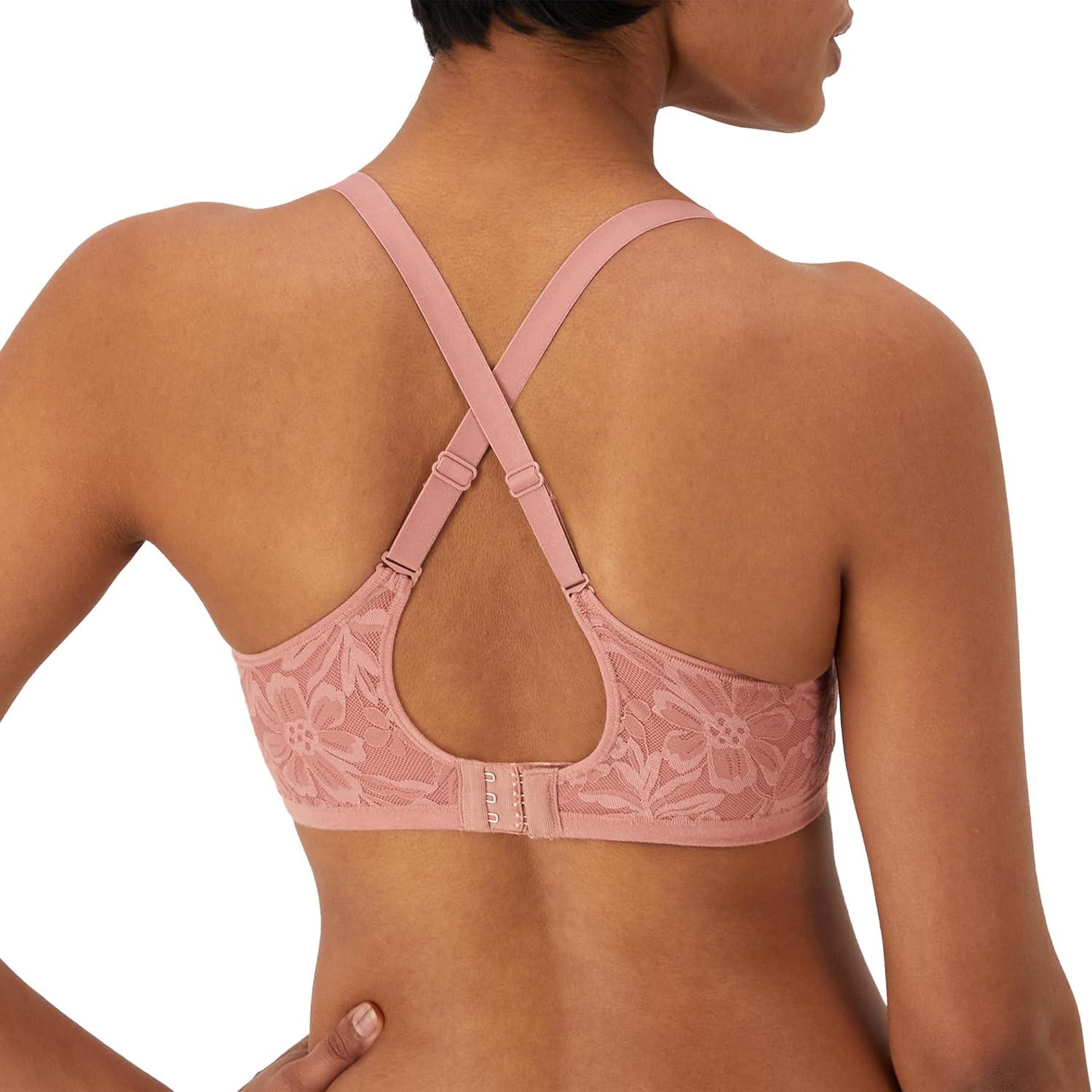 imageBali Womens Breathe Underwire Bra Cotton Modal Lightly Lined Bra Full Coverage Breathable Convertible StrapsMisted Rose