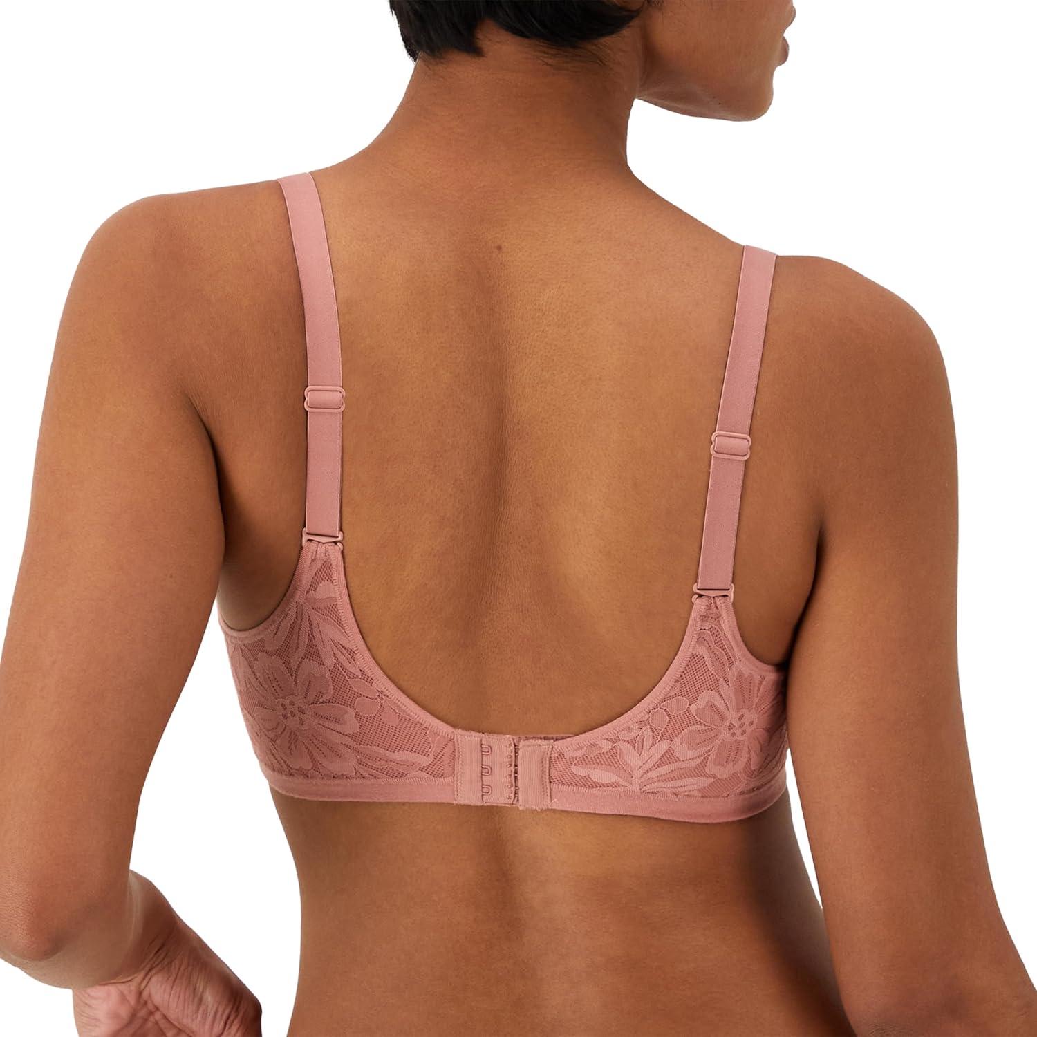 imageBali Womens Breathe Underwire Bra Cotton Modal Lightly Lined Bra Full Coverage Breathable Convertible StrapsMisted Rose