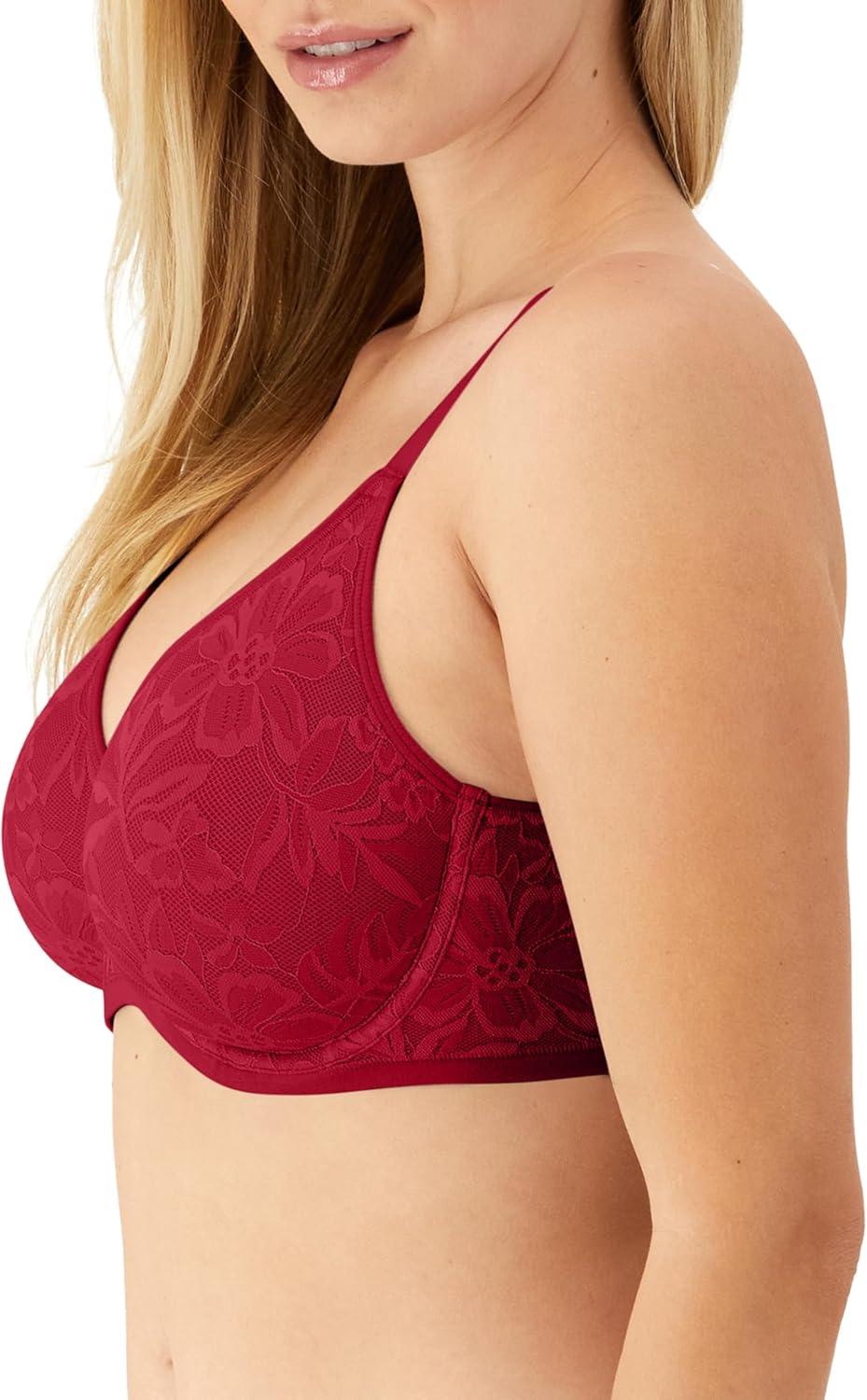 imageBali Womens Breathe Underwire Bra Cotton Modal Lightly Lined Bra Full Coverage Breathable Convertible StrapsRosy Red