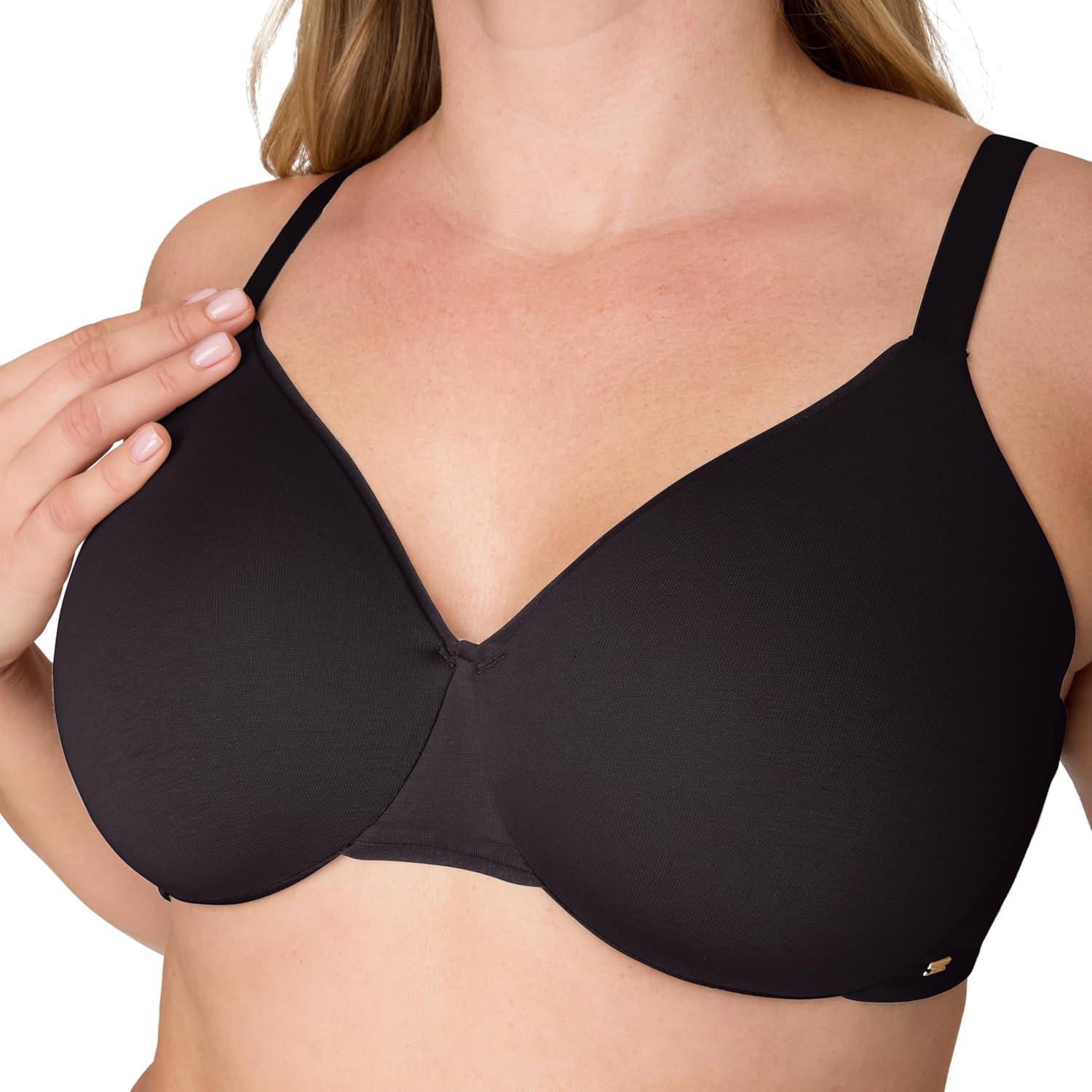 imageBali Womens TShirt Bra Cotton Collection Underwire Bra for Women Full Coverage MoistureWickingBlack