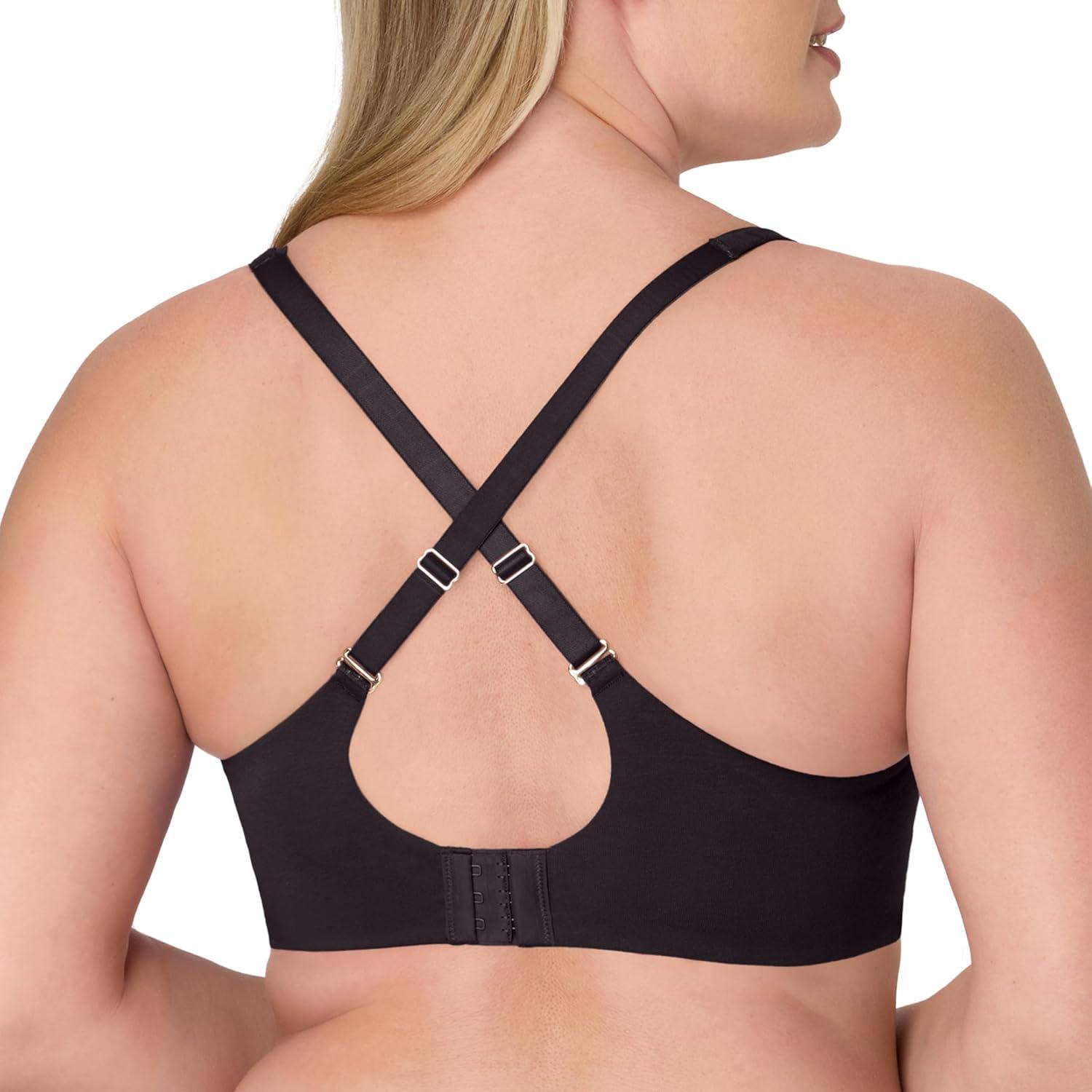 imageBali Womens Underwire Bra Cotton Collection 2ply Underwire Bra MoistureWicking Full Coverage Convertible StrapsBlack