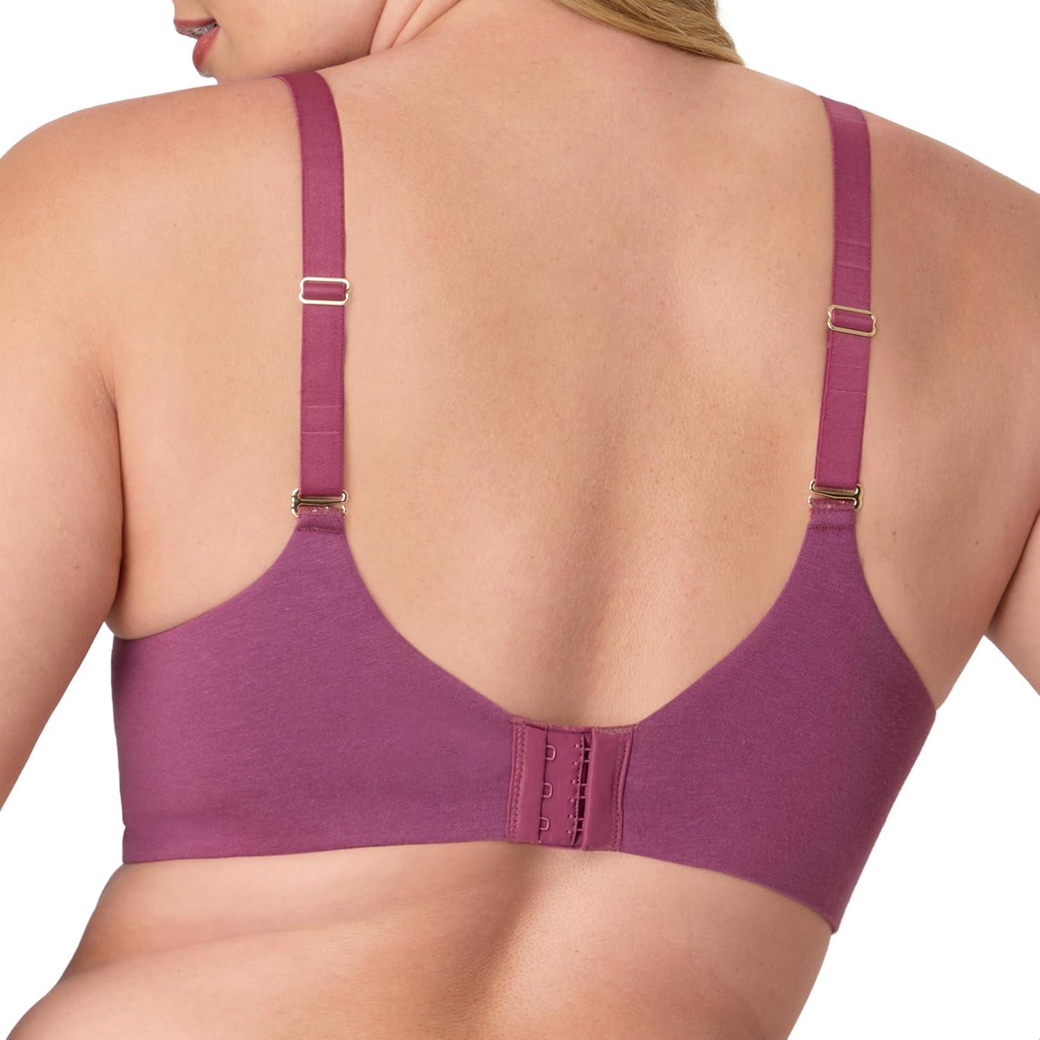 imageBali Womens Underwire Bra Cotton Collection 2ply Underwire Bra MoistureWicking Full Coverage Convertible StrapsMauve Mood