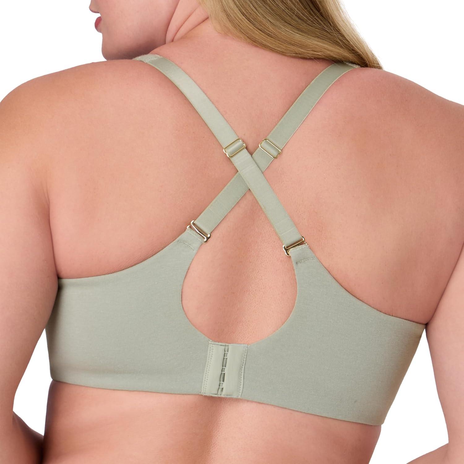 imageBali Womens Underwire Bra Cotton Collection 2ply Underwire Bra MoistureWicking Full Coverage Convertible StrapsSeagrass Green
