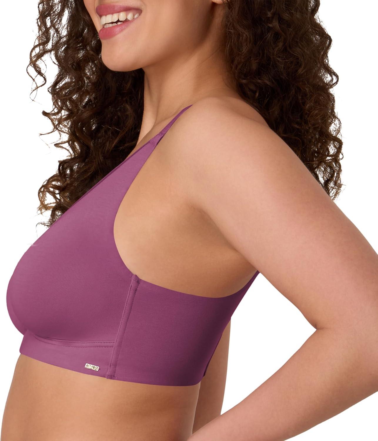 imageBali Womens Wireless Bra Cotton Collection FullCoverage Bra for Women MoistureWicking Convertible StrapsMauve Mood