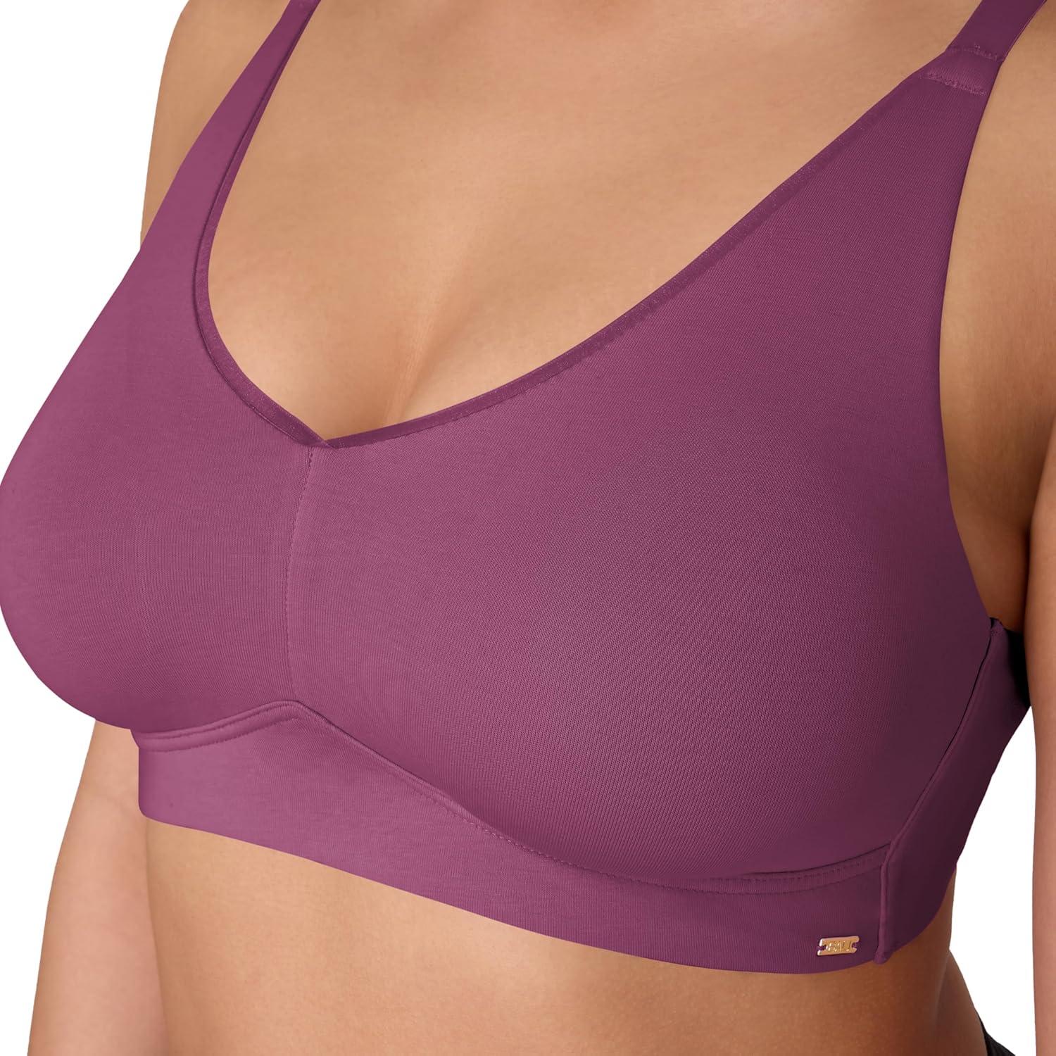 imageBali Womens Wireless Bra Cotton Collection FullCoverage Bra for Women MoistureWicking Convertible StrapsMauve Mood