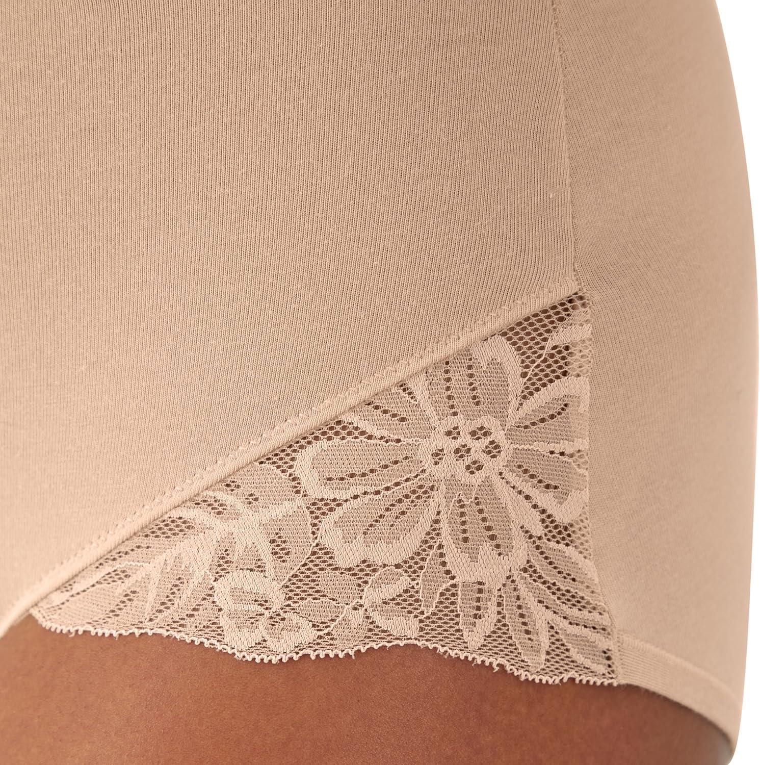 imageBali womens Breathe Lace Shaping Brief Breathable Modal Firm Control Shapewear Panty 2packAlmondAlmond