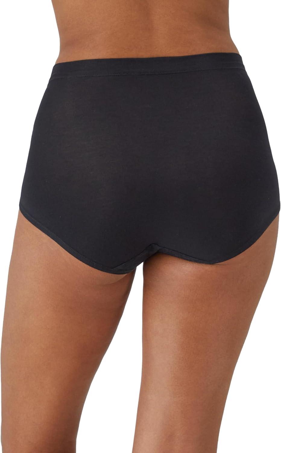 imageBali womens Breathe Underwear Highrise Briefs Breathable Cotton Modal Lace Panties 3packBlackBlackGloss