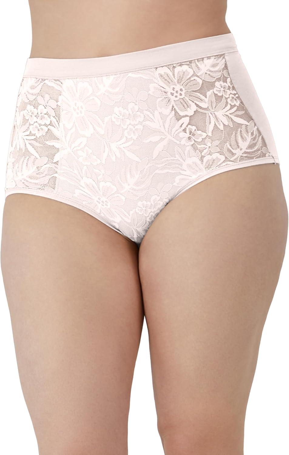 imageBali womens Breathe Underwear Highrise Briefs Breathable Cotton Modal Lace Panties 3packLight Buff Smokey Purple Mauve Midnight Rouge