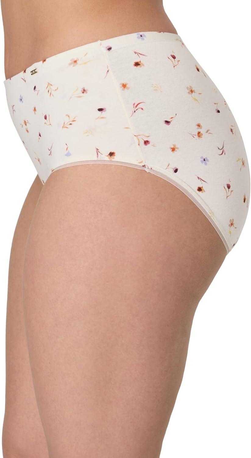 imageBali womens Underwear Hipster Pack Lux Cotton Essentials Hipster Underwear Moisturewicking Tummy Control 3packTropical Sand Heather Seagrass Green Poppy Print
