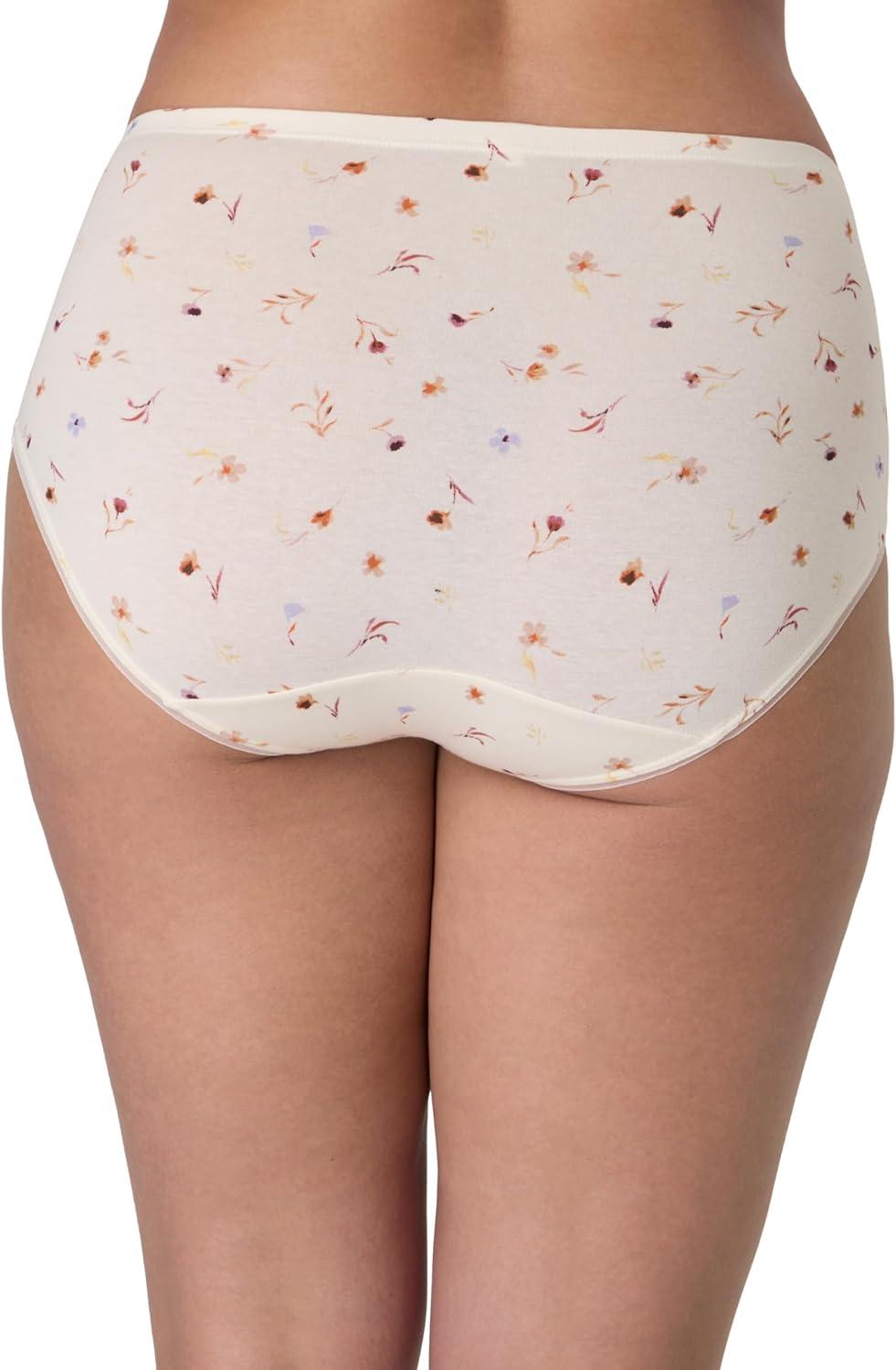 imageBali womens Underwear Hipster Pack Lux Cotton Essentials Hipster Underwear Moisturewicking Tummy Control 3packTropical Sand Heather Seagrass Green Poppy Print