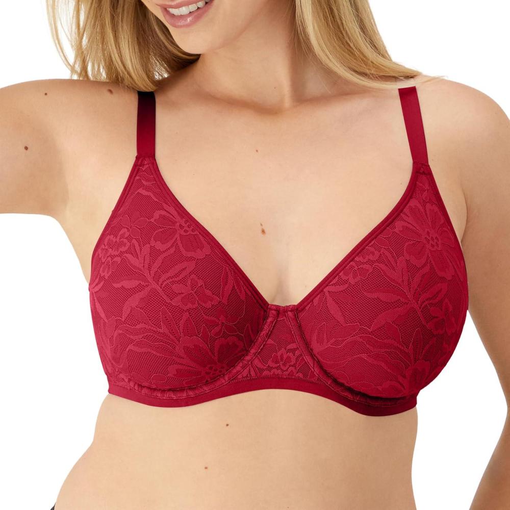 imageBali Womens Breathe Underwire Bra Cotton Modal Lightly Lined Bra Full Coverage Breathable Convertible StrapsRosy Red