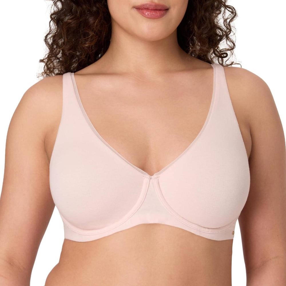 imageBali Womens Underwire Bra Cotton Collection 2ply Underwire Bra MoistureWicking Full Coverage Convertible StrapsLight Buff