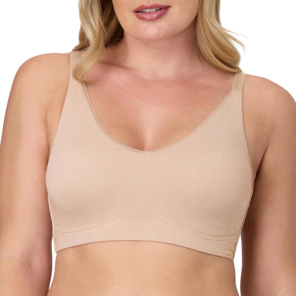 imageBali Womens Wireless Bra Cotton Collection FullCoverage Bra for Women MoistureWicking Convertible StrapsTropical Sands Heather
