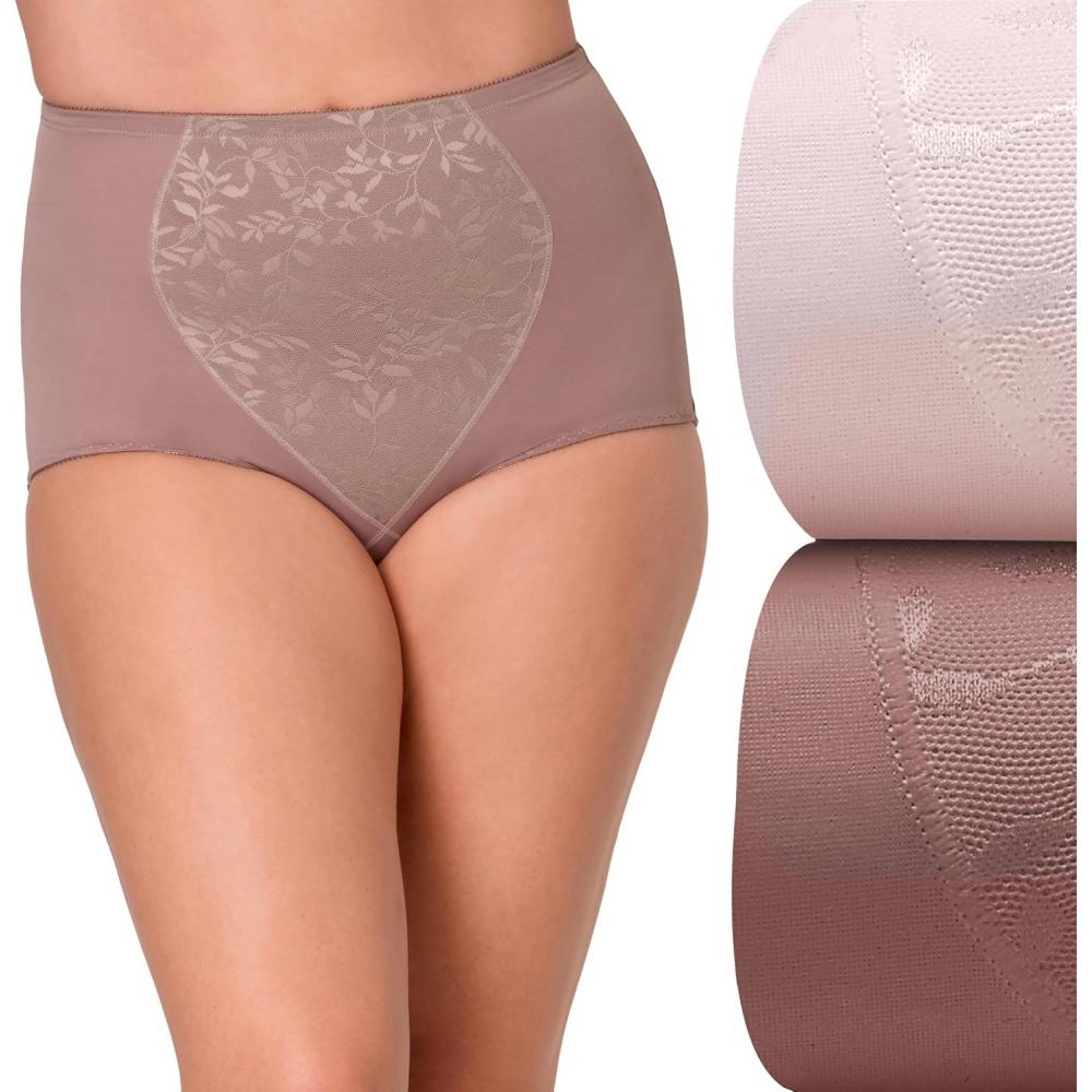 imageBali womens Firmcontrol Shapewear Brief Pack Shaping Brief With Tummy Control 2packGlossMocha Velvet