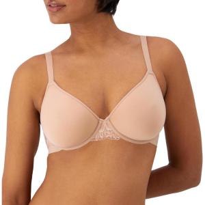 Bali Women’s Breathe Modal T-Shirt Bra, Breathable Lightweight Underwire Bra, Convertible Straps(Almond)