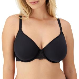 Bali Women’s Breathe Modal T-Shirt Bra, Breathable Lightweight Underwire Bra, Convertible Straps(Black)
