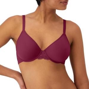 Bali Women’s Breathe Modal T-Shirt Bra, Breathable Lightweight Underwire Bra, Convertible Straps(Deep Cerise)