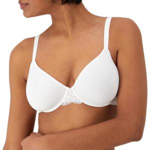 Bali Women’s Breathe Modal T-Shirt Bra, Breathable Lightweight Underwire Bra, Convertible Straps(White)