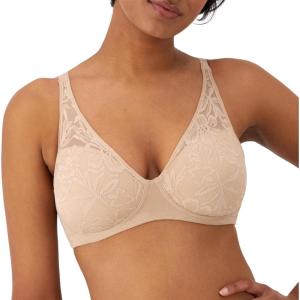 Bali Women’s Breathe Modal T-Shirt Bra, Breathable Wireless Bra, Full-Coverage Convertible Bra(Almond)