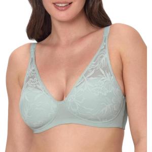 Bali Women’s Breathe Modal T-Shirt Bra, Breathable Wireless Bra, Full-Coverage Convertible Bra(Glassblown)