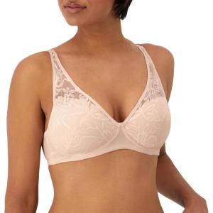 Bali Women’s Breathe Modal T-Shirt Bra, Breathable Wireless Bra, Full-Coverage Convertible Bra(Light Buff)