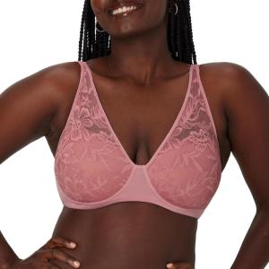 Bali Women’s Breathe Modal T-Shirt Bra, Breathable Wireless Bra, Full-Coverage Convertible Bra(Rose Tea)
