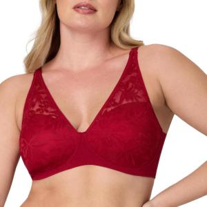 Bali Women’s Breathe Modal T-Shirt Bra, Breathable Wireless Bra, Full-Coverage Convertible Bra(Rosy Red)