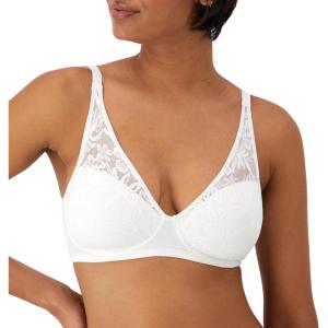 Bali Women’s Breathe Modal T-Shirt Bra, Breathable Wireless Bra, Full-Coverage Convertible Bra(White)