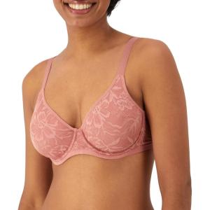 Bali Womens Breathe Underwire Bra, Cotton Modal Lightly Lined Bra, Full Coverage, Breathable, Convertible Straps(Misted Rose)