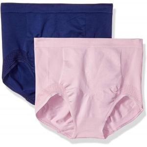 Bali Women’s Comfort Revolution Firm Control Shapewear Brief Fajas Cool Comfort 2-Pack DF0048(Hush Pink)