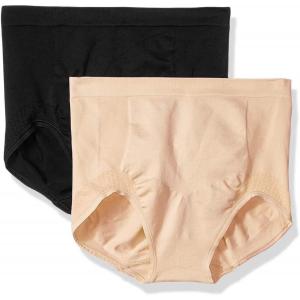 Bali Women’s Comfort Revolution Firm Control Shapewear Brief Fajas Cool Comfort 2-Pack DF0048(Nude Black)