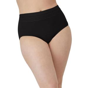 Bali Women’s Light Leak Period Protection Brief, Reusable Period Underwear, Women’s Absorbent Brief Panty(Black)