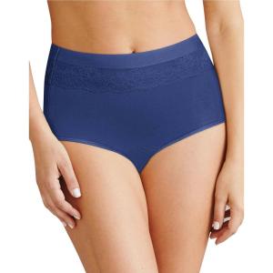 Bali Women’s Light Leak Period Protection Brief, Reusable Period Underwear, Women’s Absorbent Brief Panty(In the Navy)