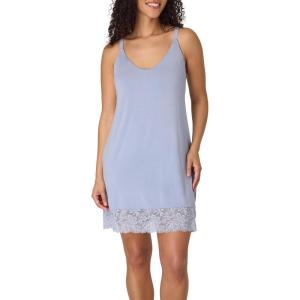 Bali Women’s Nightgown Chemise, Breathe Lace-Trim Nightgowns for Women with Adjustable Straps, Breathable Chemise Gown(Silver Satin)
