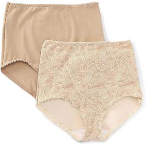 Bali Women’s Shapewear Brief, Light Control Smoothing Shapewear Underwear, Tummy Control 2-Pack (Colors May Vary)(Nude Lace for Flowers)
