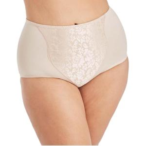 Bali Women’s Shapewear Double Support Light Control Brief with Lace Fajas 2-Pack DFX372(Soft Taupe/Soft Taupe)