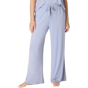 Bali Women’s Sleepwear Wide Leg Pants, Breathe Pajama Bottoms, Sleepwear Pants with Pockets, Drawstring Waistband(Silver Satin)