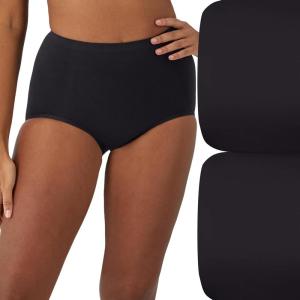 Bali Women’s Ultra-Firm Control Shapewear Brief, Seamless Shaping Underwear, 2-Pack(Black/Black)