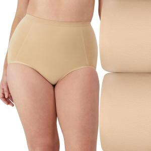 Bali Women’s Ultra-Firm Control Shapewear Brief, Seamless Shaping Underwear, 2-Pack(Nude/Nude)
