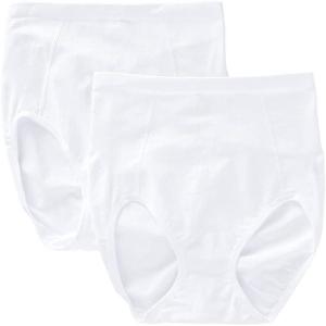 Bali Women’s Ultra-Firm Control Shapewear Brief, Seamless Shaping Underwear, 2-Pack(White Garment/White Garment)