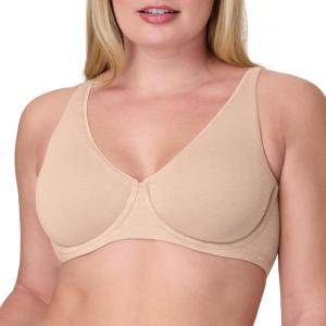 Bali Womens Underwire Bra, Cotton Collection 2-ply Underwire Bra, Moisture-Wicking, Full Coverage, Convertible Straps(Tropical Sands Heather)