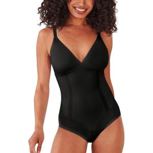 Bali womens Bodysuit Shapewear, Ultimate Smoothing Bodysuit, Removable Foam Cups(Black)