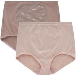 Bali womens Firm-control Shapewear Brief Pack, Shaping Brief With Tummy Control, 2-pack(Sandshell Jacquard/Evening Blush Jacquard)
