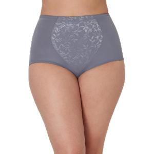 Bali womens Firm-control Shapewear Brief Pack, Shaping Brief With Tummy Control, 2-pack(Shale Tile Grey/Purple Iris)