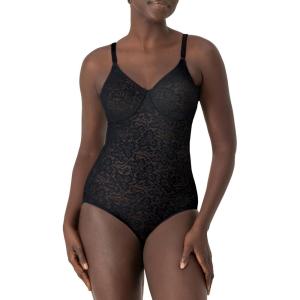 Bali womens Lace Shapewear, Faja Body Shaper, Lace ‘N Smooth Firm-control Shapewear for Women, Built-in Bra(Black)