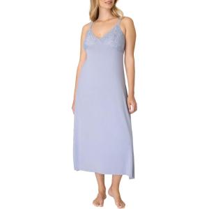 Bali womens Nightgown, Breathe Lace-trim Nightgowns for Women With Adjustable Straps, Breathable Sleepwear Gown(Silver Satin)