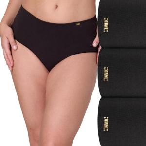 Bali womens Underwear Brief Pack, Lux Cotton Essentials Brief Underwear, Moisture-wicking, 3-pack(Black/Black/Black)
