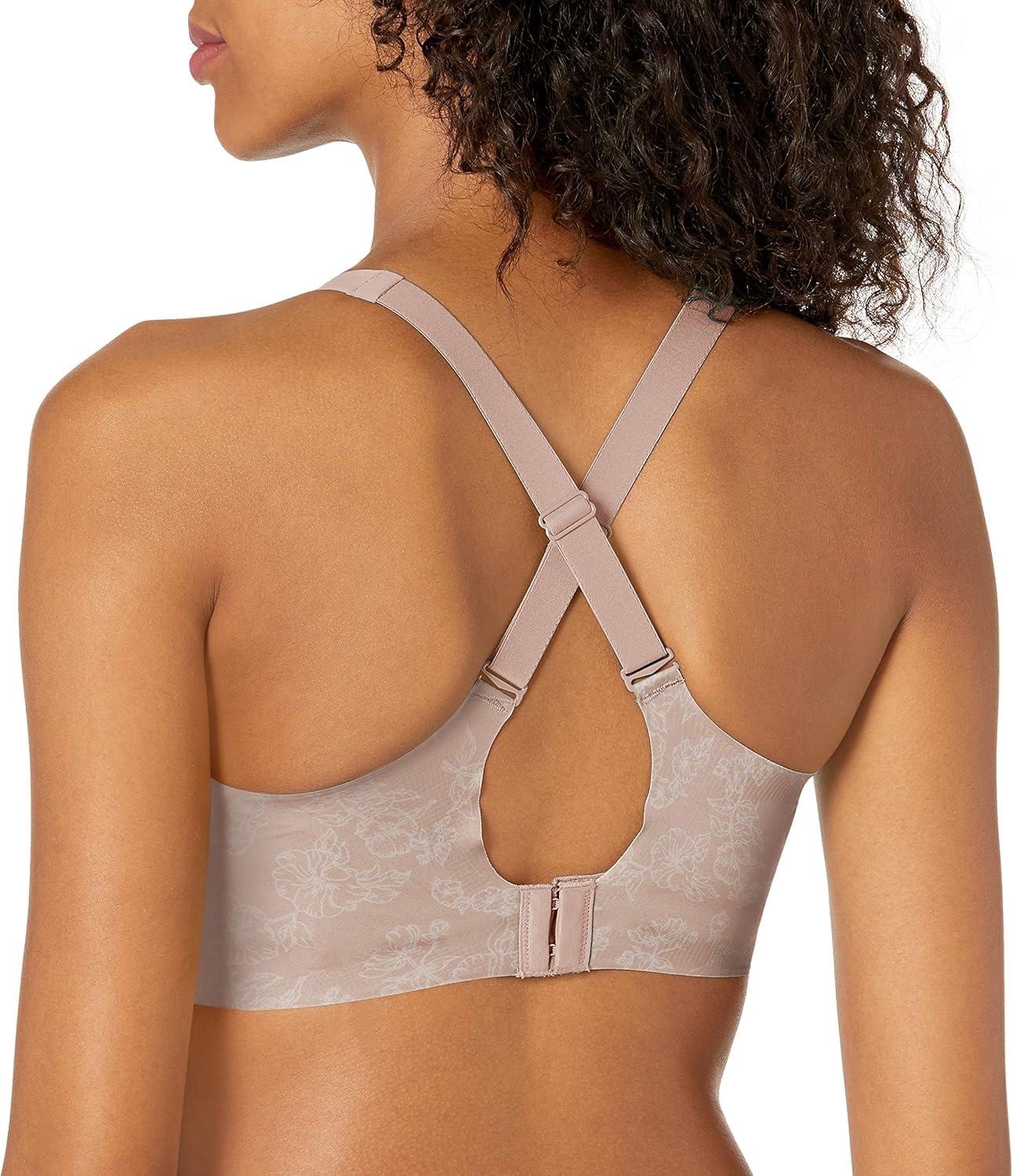 imageBali Comfort Revolution Wireless Bra Easylite FullCoverage Wireless Everyday Bra Wirefree Bra with CloudSoft ComfortEvening BlushGloss Floral Print
